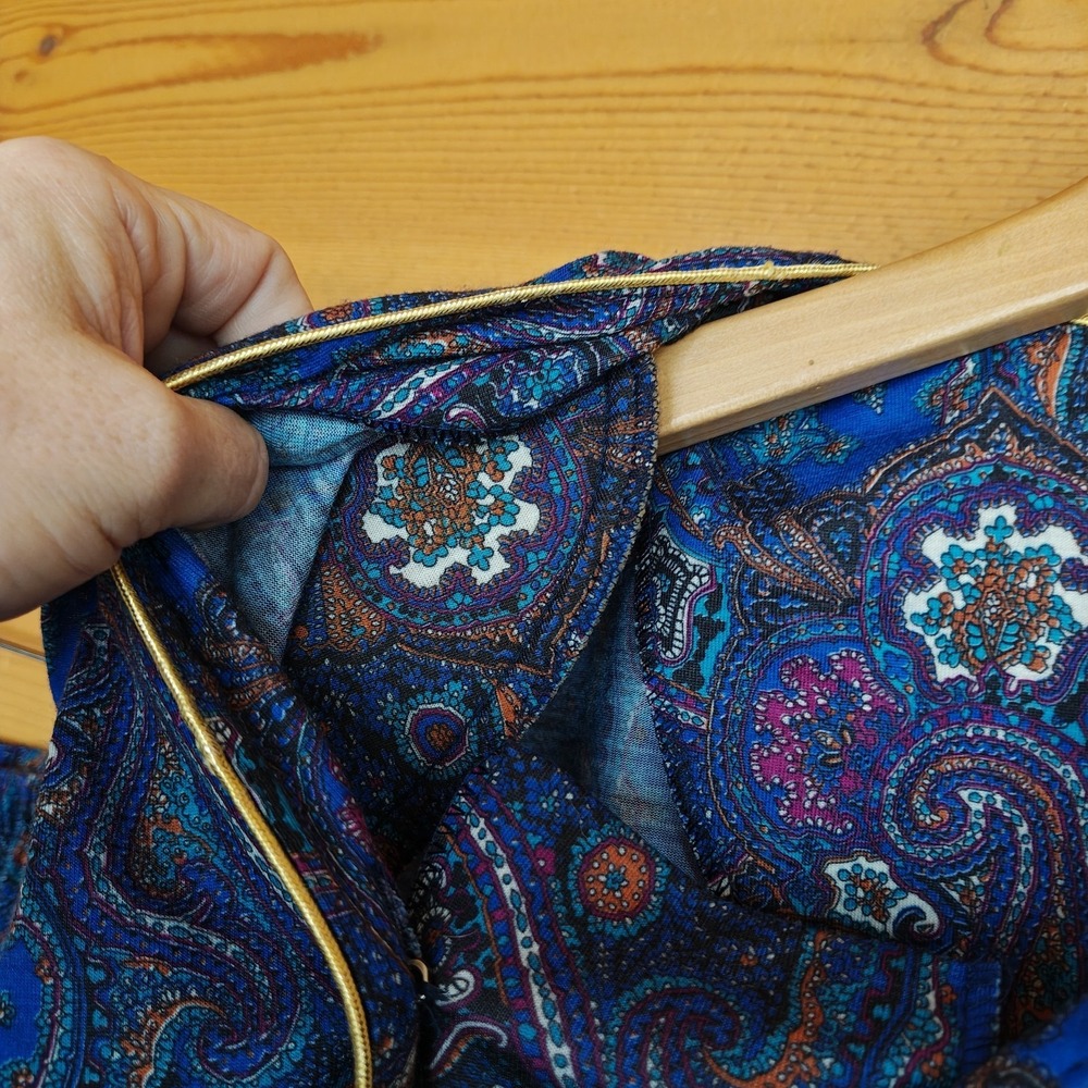 Vintage Retro Jenny USA Stretch Midi Skirt Set Paisley Damask Blouse Plus Sz 18W - Picture 5 of 11